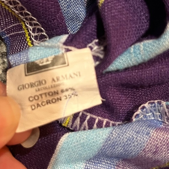 Giorgio Armani men’s luxury designer medium  size 48 purple stripe business - Picture 3 of 4